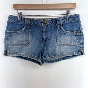Arizona Blue Denim Low Rise Jean Shorts Junior Womens 7